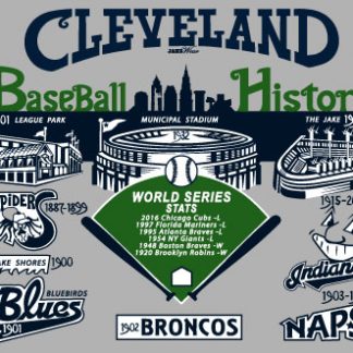 Cleveland Baseball History Gray T-Shirt – JakeWear Shirts